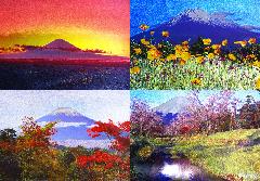 富士山アルミ彫刻版画絵はがき