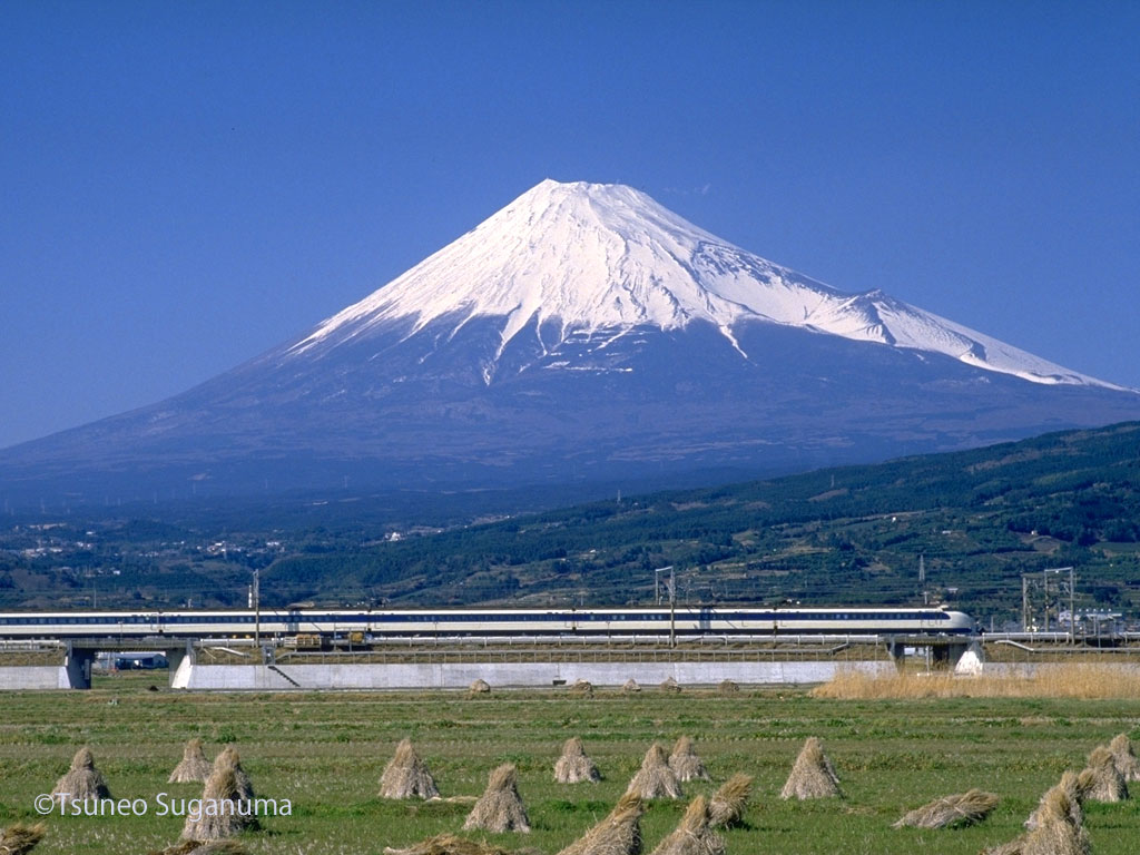 0系新幹線と富士山